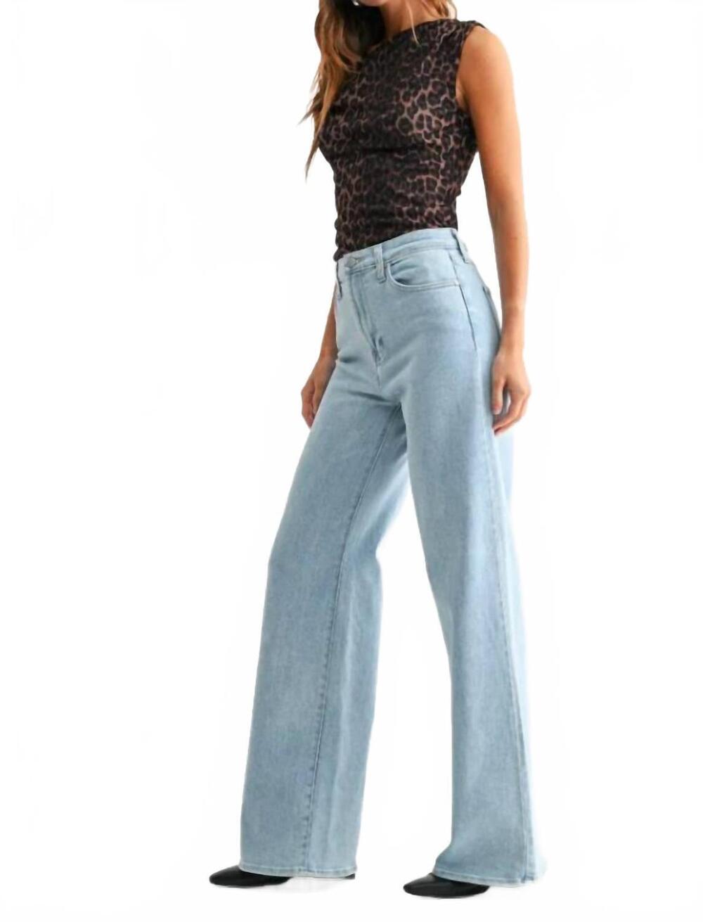 NEW JUST BLACK DENIM palazzo jean in light denim - Picture 3 of 5